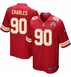Men's Nike Kansas City Chiefs #90 Stefan Charles Game Red Team Color NFL Jersey