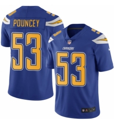 Men's Nike Los Angeles Chargers #53 Mike Pouncey Limited Electric Blue Rush Vapor Untouchable NFL Jersey