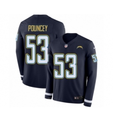 Youth Nike Los Angeles Chargers #53 Mike Pouncey Limited Navy Blue Therma Long Sleeve NFL Jersey
