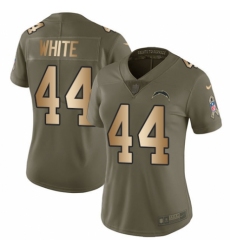 Women's Nike Los Angeles Chargers #44 Kyzir White Limited Olive/Gold 2017 Salute to Service NFL Jersey