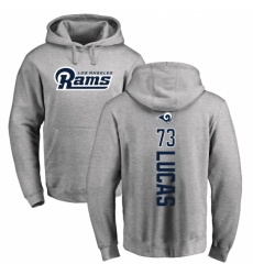 NFL Nike Los Angeles Rams #73 Cornelius Lucas Ash Backer Pullover Hoodie