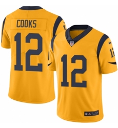 Men's Nike Los Angeles Rams #12 Brandin Cooks Limited Gold Rush Vapor Untouchable NFL Jersey