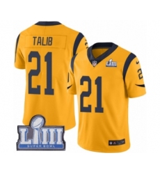 Men's Nike Los Angeles Rams #21 Aqib Talib Limited Gold Rush Vapor Untouchable Super Bowl LIII Bound NFL Jersey