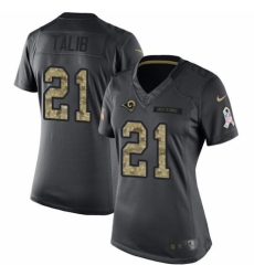 Women's Nike Los Angeles Rams #21 Aqib Talib Limited Black 2016 Salute to Service NFL Jersey