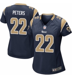 Women's Nike Los Angeles Rams #22 Marcus Peters Game Navy Blue Team Color NFL Jersey