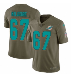 Youth Nike Miami Dolphins #67 Daniel Kilgore Limited Olive 2017 Salute to Service NFL Jersey