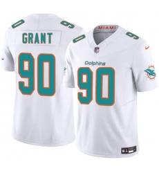 Men's Miami Dolphins #90 Kenneth Grant White 2025 Draft F.U.S.E. Vapor Limited Football Stitched Jersey