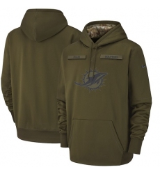 Men's Miami Dolphins Nike Olive Salute to Service Sideline Therma Performance Pullover Hoodie