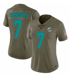 Women's Nike Miami Dolphins #7 Jason Sanders Limited Olive 2017 Salute to Service NFL Jersey
