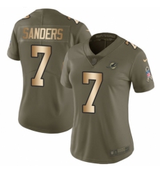 Women's Nike Miami Dolphins #7 Jason Sanders Limited Olive/Gold 2017 Salute to Service NFL Jersey