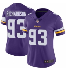 Women's Nike Minnesota Vikings #93 Sheldon Richardson Purple Team Color Vapor Untouchable Limited Player NFL Jersey