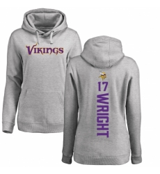 NFL Women's Nike Minnesota Vikings #17 Kendall Wright Ash Backer Pullover Hoodie