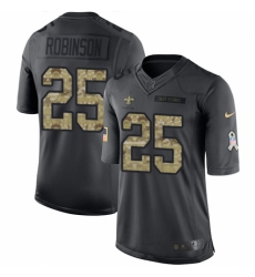 Youth Nike New Orleans Saints #25 Patrick Robinson Limited Black 2016 Salute to Service NFL Jersey