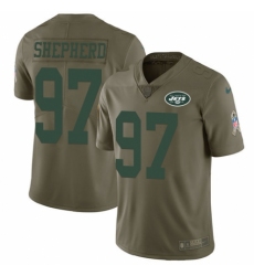 Youth Nike New York Jets #97 Nathan Shepherd Limited Olive 2017 Salute to Service NFL Jersey