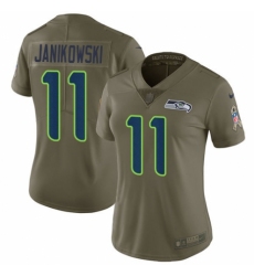 Women's Nike Seattle Seahawks #11 Sebastian Janikowski Limited Olive 2017 Salute to Service NFL Jersey