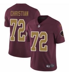 Men's Nike Washington Redskins #72 Geron Christian Burgundy Red/Gold Number Alternate 80TH Anniversary Vapor Untouchable Limited Player NFL Jersey