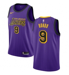 Men's Nike Los Angeles Lakers #9 Rajon Rondo Swingman Purple NBA Jersey - City Edition