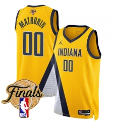 Men's Indiana Pacers #00 Bennedict Mathurin Yellow 2025 Finals Statement Edition Stitched Basketball Jersey