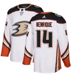 Men's Adidas Anaheim Ducks #14 Adam Henrique Authentic White Away NHL Jersey