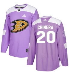 Youth Adidas Anaheim Ducks #20 Jason Chimera Authentic Purple Fights Cancer Practice NHL Jersey