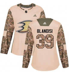 Women's Adidas Anaheim Ducks #39 Joseph Blandisi Authentic Camo Veterans Day Practice NHL Jersey