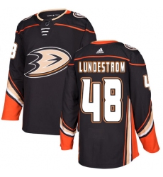Men's Adidas Anaheim Ducks #48 Isac Lundestrom Authentic Black Home NHL Jersey