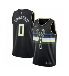 Youth Milwaukee Bucks #0 Donte DiVincenzo Swingman Black Finished Basketball Jersey - Statement Edition