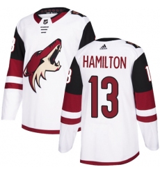Men's Adidas Arizona Coyotes #13 Freddie Hamilton Authentic White Away NHL Jersey
