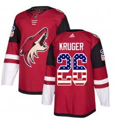Men's Adidas Arizona Coyotes #26 Marcus Kruger Authentic Red USA Flag Fashion NHL Jersey