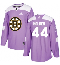 Men's Adidas Boston Bruins #44 Nick Holden Authentic Purple Fights Cancer Practice NHL Jersey