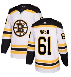 Men's Adidas Boston Bruins #61 Rick Nash Authentic White Away NHL Jersey