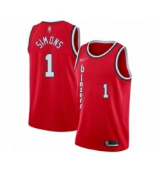 Men's Portland Trail Blazers #1 Anfernee Simons Authentic Red Hardwood Classics Basketball Jersey