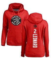 NBA Women's Nike Toronto Raptors #2 Kawhi Leonard Red Backer Pullover Hoodie