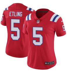 Women's Nike New England Patriots #5 Danny Etling Red Alternate Vapor Untouchable Limited Player NFL Jersey
