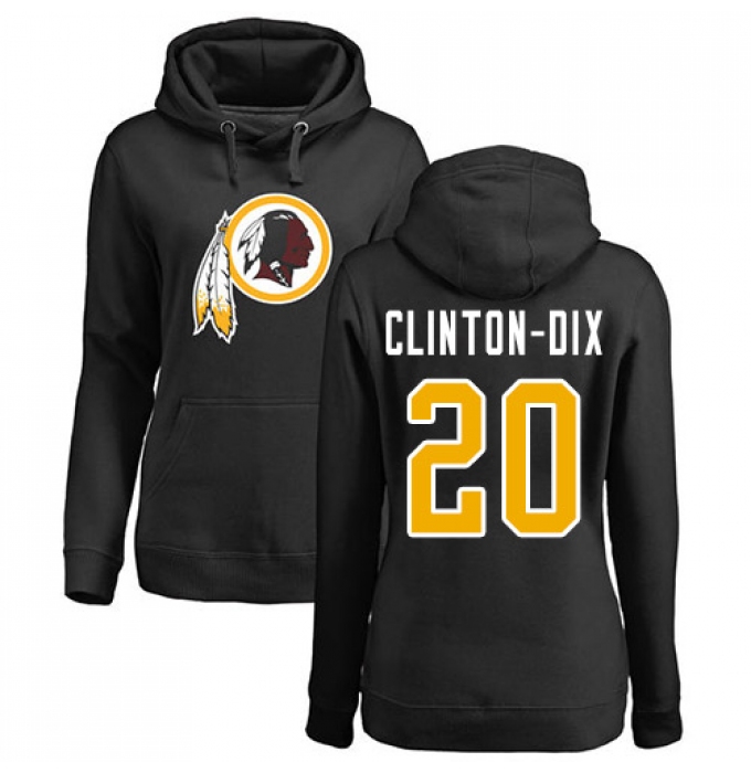 NFL Women's Nike Washington Redskins #20 Ha Clinton-Dix Black Name & Number Logo Pullover Hoodie