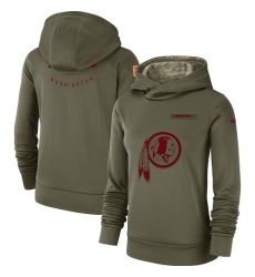 Women's Washington Redskins Nike Olive Salute to Service Sideline Therma Performance Pullover Hoodie