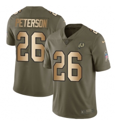 Youth Nike Washington Redskins #26 Adrian Peterson Limited Olive Gold 2017 Salute to Service NFL Jersey