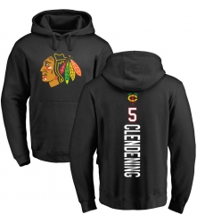 NHL Adidas Chicago Blackhawks #5 Adam Clendening Black Backer Pullover Hoodie