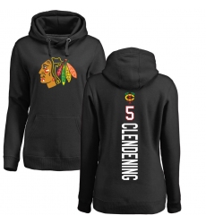 NHL Women's Adidas Chicago Blackhawks #5 Adam Clendening Black Backer Pullover Hoodie
