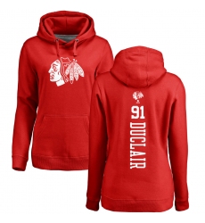 NHL Women's Adidas Chicago Blackhawks #91 Anthony Duclair Red One Color Backer Pullover Hoodie
