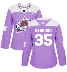 Women's Adidas Colorado Avalanche #35 Andrew Hammond Authentic Purple Fights Cancer Practice NHL Jersey