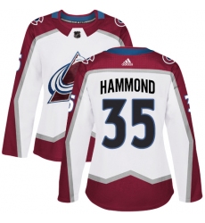 Women's Adidas Colorado Avalanche #35 Andrew Hammond Authentic White Away NHL Jersey