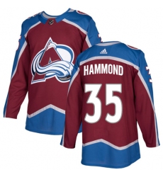 Youth Adidas Colorado Avalanche #35 Andrew Hammond Authentic Burgundy Red Home NHL Jersey