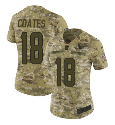 Women's Nike Houston Texans #18 Sammie Coates Limited Camo 2018 Salute to Service NFL Jersey