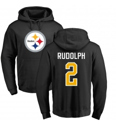 Nike Pittsburgh Steelers #2 Mason Rudolph Black Name & Number Logo Pullover Hoodie