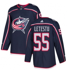 Youth Adidas Columbus Blue Jackets #55 Mark Letestu Authentic Navy Blue Home NHL Jersey