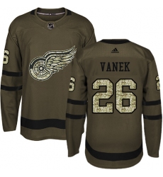 Men's Adidas Detroit Red Wings #26 Thomas Vanek Authentic Green Salute to Service NHL Jersey