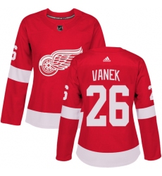 Women's Adidas Detroit Red Wings #26 Thomas Vanek Authentic Red Home NHL Jersey