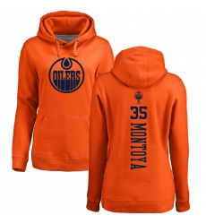 NHL Women's Adidas Edmonton Oilers #35 Al Montoya Orange One Color Backer Pullover Hoodie