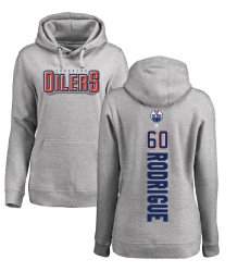 NHL Women's Adidas Edmonton Oilers #60 Olivier Rodrigue Ash Backer Pullover Hoodie